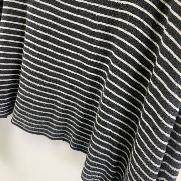Eileen Fisher Gray Striped Lightweight Knit Sweater Scoop Neck Slouch Medium - Picture 4 of 13